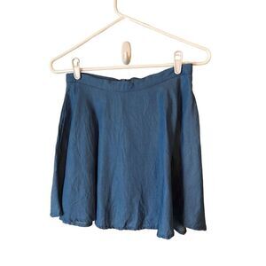 Lulus Blue Chambray Skater Skirt S
